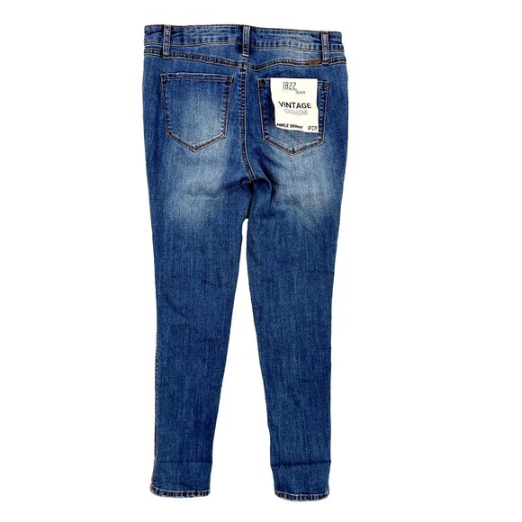 1822 DENIM Stitch Fix Cuffed Ankle Skinny Jeans 4P/27P  Isabelle Blue NWT B33 - Picture 3 of 6